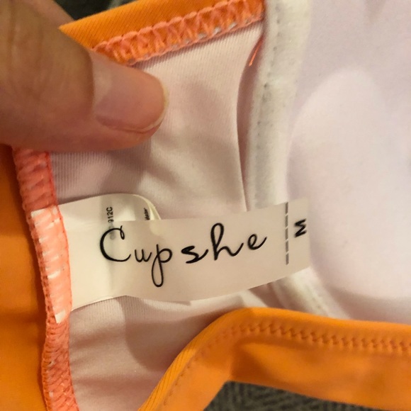 Orange padded bathing suit top - Picture 2 of 2